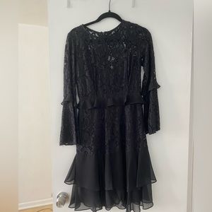 Black Taylor long sleeve cocktail dress